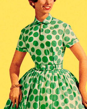 Tričko Woman in Green Polka Dot Dress