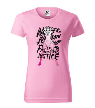 T-skjorte Wonder Woman - Fierce, Strenght, Grace, Justice