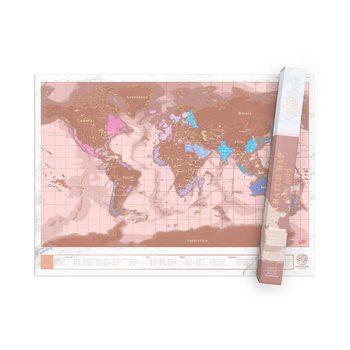 Stírací mapa World Rose Gold Edition