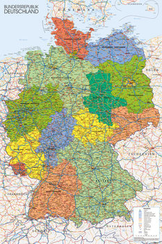 Αφίσα Politische Landkarte von Deutschland