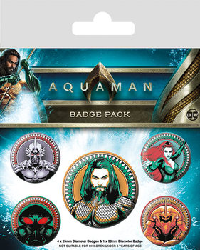 Комплект значки 4 броя Aquaman - Heavy Hitters Of The Seas