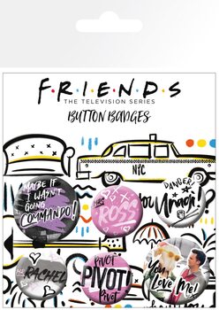 Комплект значки 4 броя Friends - Doodle