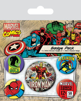 Комплект значки 4 броя Marvel Retro - Iron Man