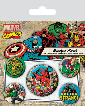 Комплект значки 4 броя Marvel Retro - Spider-Man