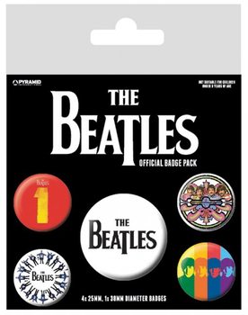 Комплект значки 4 броя The Beatles - Black
