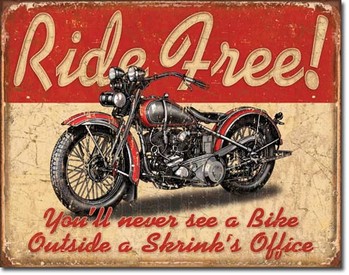 RIDE FREE Металевий знак
