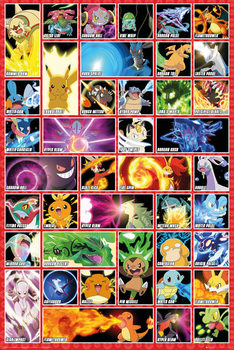 Pokémon - moves Плакат