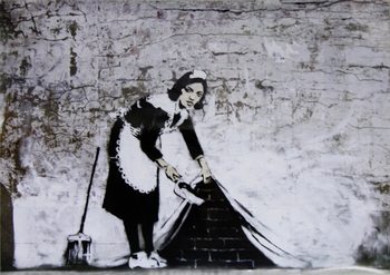 Плакат Banksy Street Art - Cleaning Maid