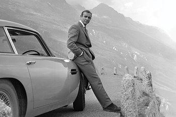 Плакат James Bond - Connery & Aston Martin