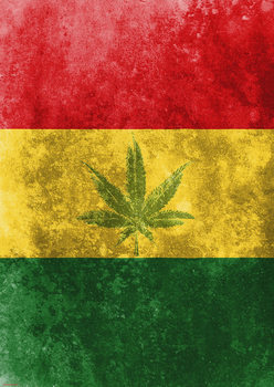 Плакат Rasta Flag - Leaf