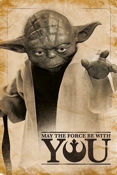 Плакат Star Wars - Yoda, May The Force Be With You