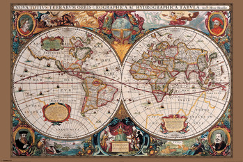 Плакат World Map - 17th Century