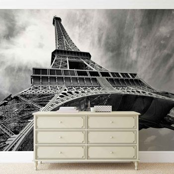 Paris Eiffel Tower Black White Фотошпалери