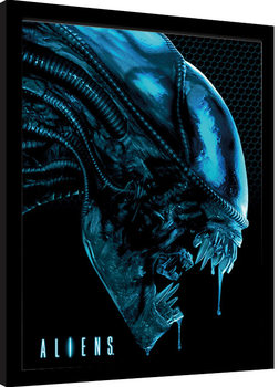 Aliens - Head Blue Рамкиран плакат