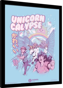 Poster incorniciato Ilustrata - Unicorncalypse