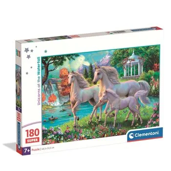 Puzzle Unicorns at the Waterfall