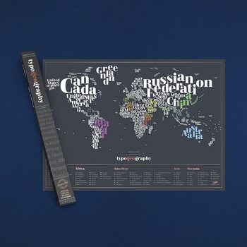Kras wereldkaart Typogeography Edition