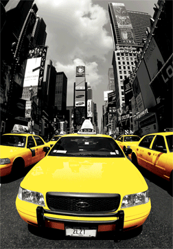 New York - yellow cabs - плакат (poster)