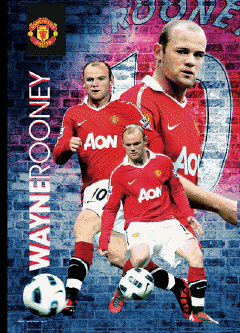 Poster 3D incorniciato MANCHESTER UNITED - rooney 2010/2011