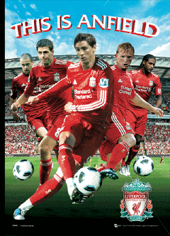 Ingelijste 3D-poster LIVERPOOL PLAYERS 2011