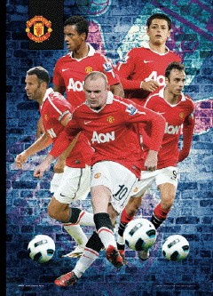 Poster 3D incorniciato MANCHESTER UNITED - players 2010/2011