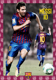 Gerahmtes 3D-Poster Barcelona - Messi 11/12