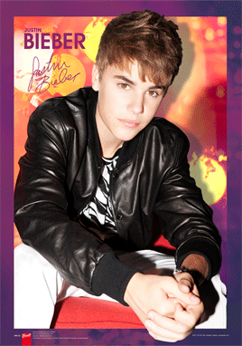 Gerahmtes 3D-Poster Justin Bieber - pin up
