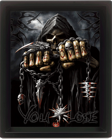 3D Plakát, Obraz s rámem SPIRAL - game over