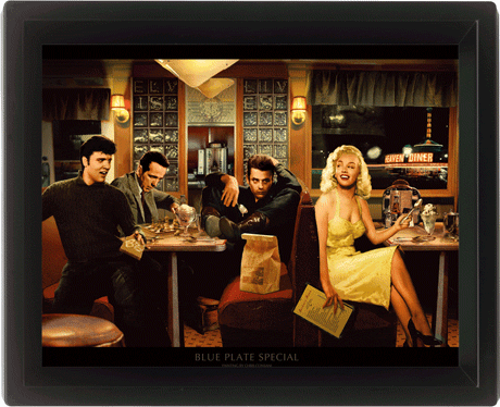 3D Plakát, Obraz s rámem CHRIS CONSANI - blue plate special