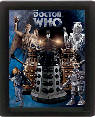 3D Plakát, Obraz s rámem DOCTOR WHO - aliens