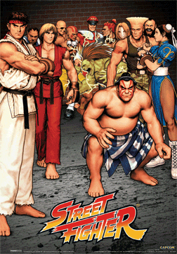 Ingelijste 3D-poster STREET FIGHTER