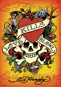 3D Poster ED HARDY - love kills slowly montage 3D