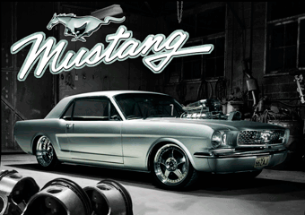 Póster 3D enmarcado MUSTANG 1966