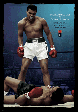 Ingelijste 3D-poster Ali vs Liston