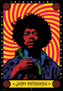Jimi Hendrix - psychedelic 3D Poster 3D
