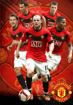 Poster 3D incorniciato MANCHESTER UNITED - players 09/10