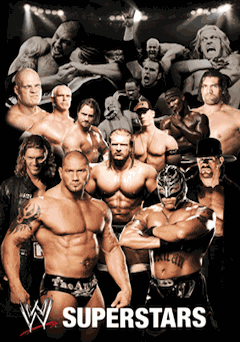 Gerahmtes 3D-Poster WWE - collage 3D