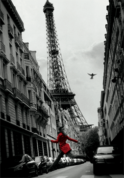 Gerahmtes 3D-Poster Red coat