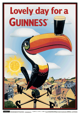 Gerahmtes 3D-Poster Guinness - toucan