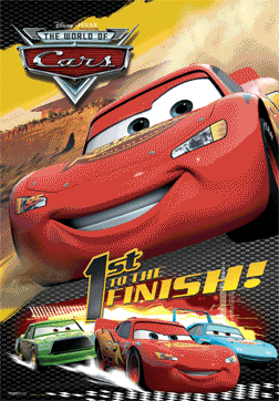 Poster 3D incorniciato CARS - first to finish
