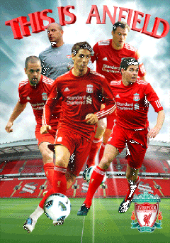 Ingelijste 3D-poster Liverpool - players 2010