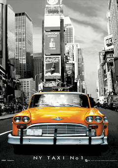 Poster 3D incorniciato New York - taxi no.1