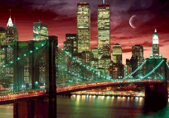 Gerahmtes 3D-Poster New York - skyline colour