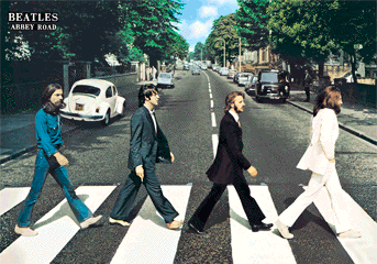Gerahmtes 3D-Poster Beatles - abbey road