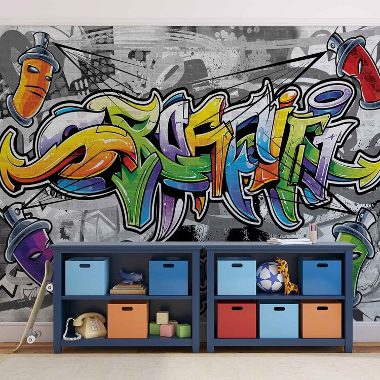 Graffiti Street Art Fototapet Tapet Posters Bg