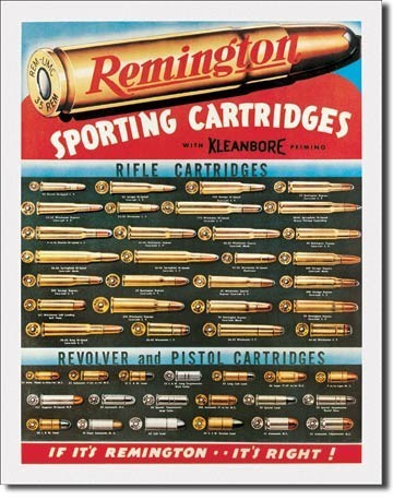 Metallschild REM - remington cartridges