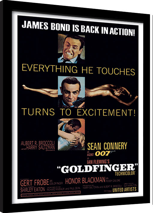 Ingelijste poster James Bond - Goldfinger - Excitement