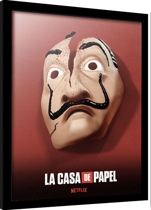 Innrammet plakat Papirhuset (La Casa De Papel)