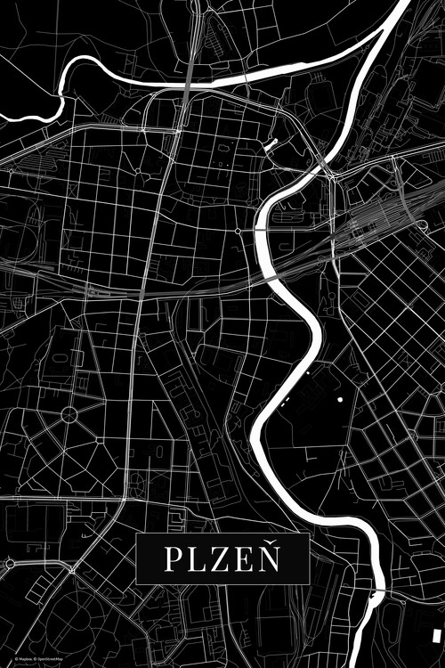 Poster Plzen black