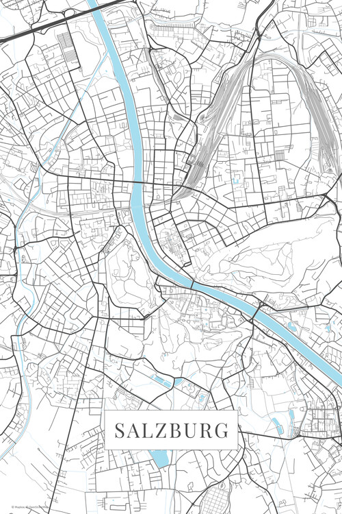 Poster Salzburg white
